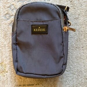 Kenzie Dark Gray Belt Bag with Gold Accents